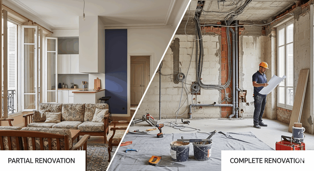 Rénovation partielle vs complète
